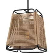 Wholesale - Delaney 15" Modern Chic Pendant Light + Rattan Style Frame, Black Finish, UPC: 810018525880